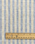 Pure Linen 3-Tone Jacquard Stripe Fabric Blue/Green/White [LNY-JS3T]