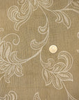 Pure Linen Foliage Embroidered Fabric Natural/Ivory [LNE-STY3]