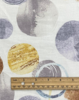 Pure Linen Blue Spacian Print Fabric [LNP-LBSP]